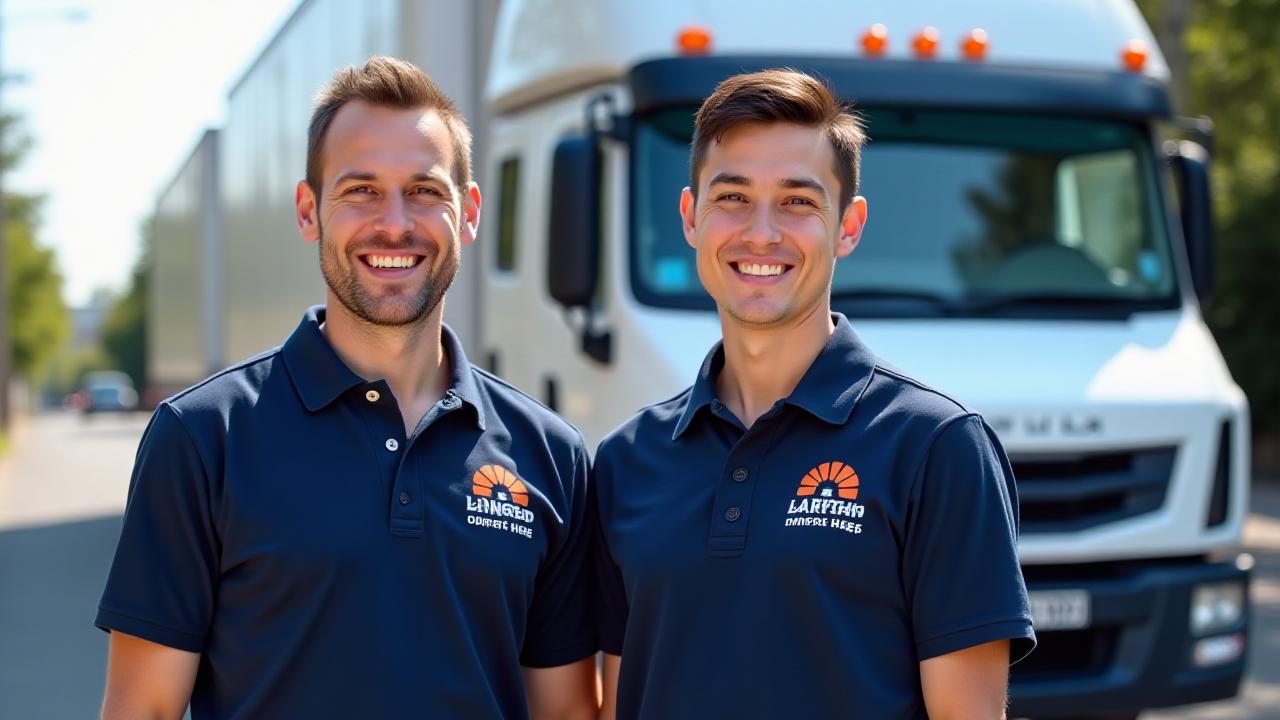 H & J Moving Service professional team standing by their modern fleet in Queens