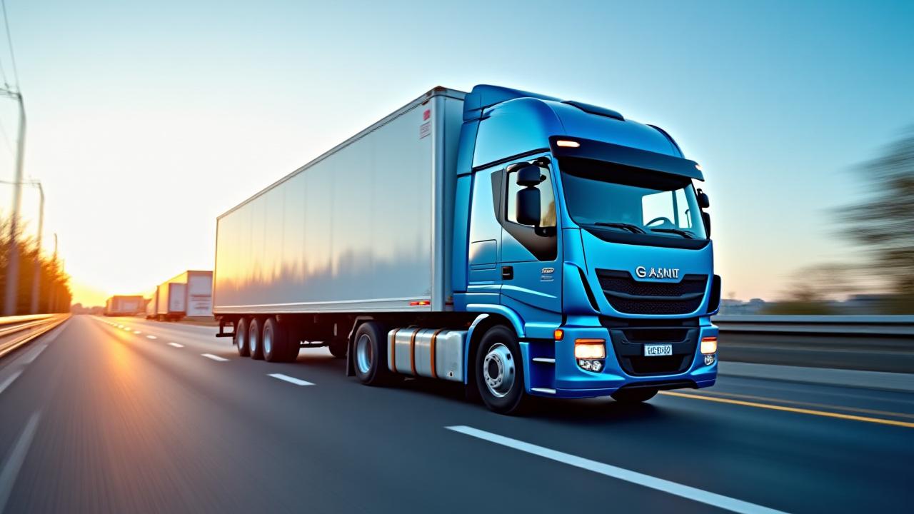 H & J Moving Service commercial fleet at a busy New York loading terminal