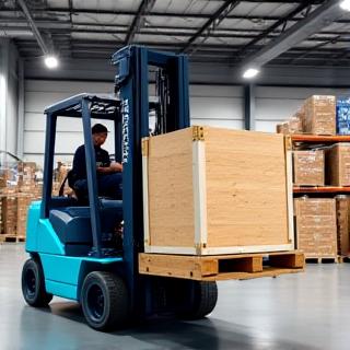 Active forklift loading freight